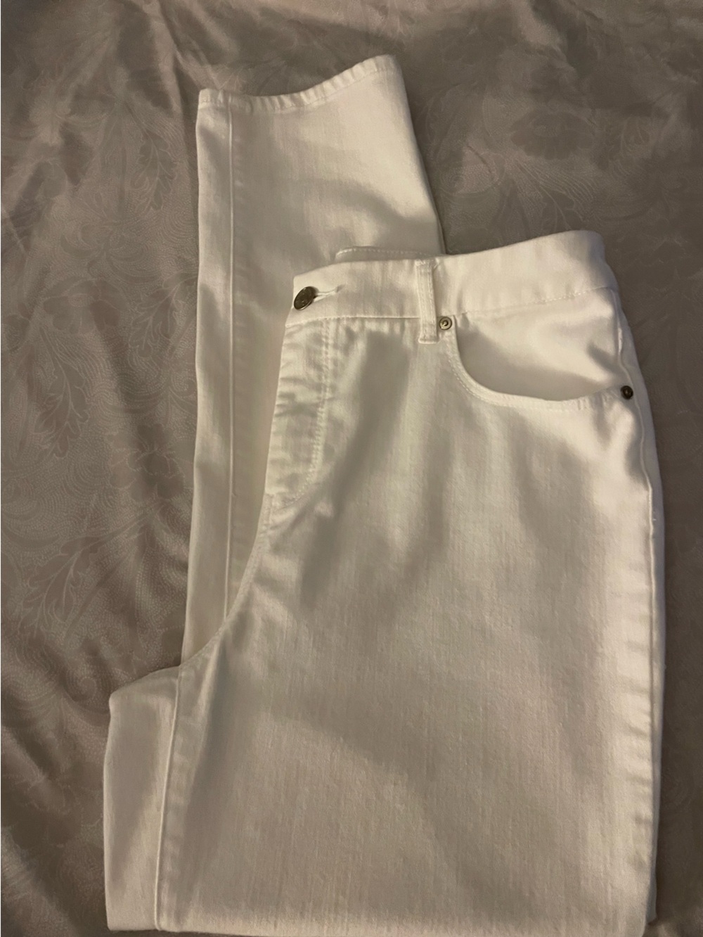 Chico's White So Slimming Girlfriend Ankle Jeans - Picture 3 of 4